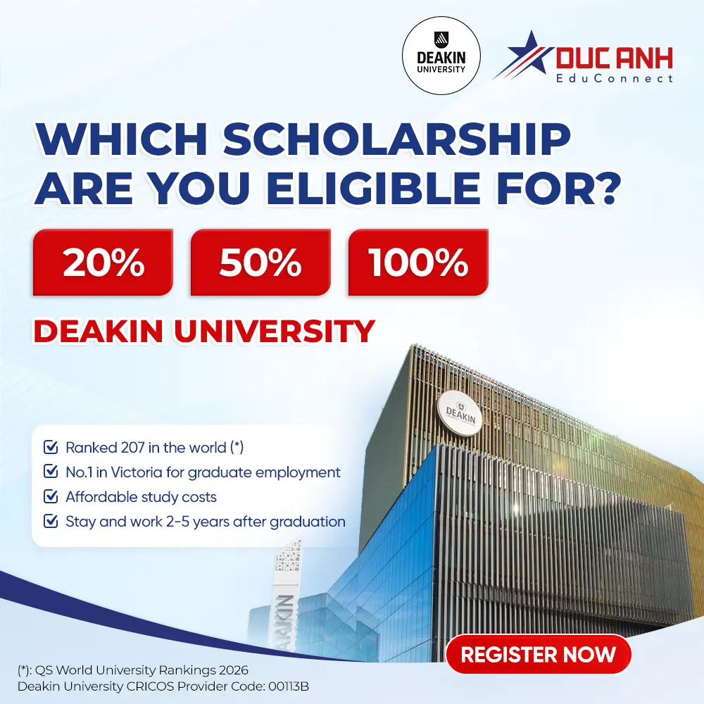 ARE YOU ELIGIBLE FOR A 20% – 50% OR EVEN 100% SCHOLARSHIP AT DEAKIN UNIVERSITY?