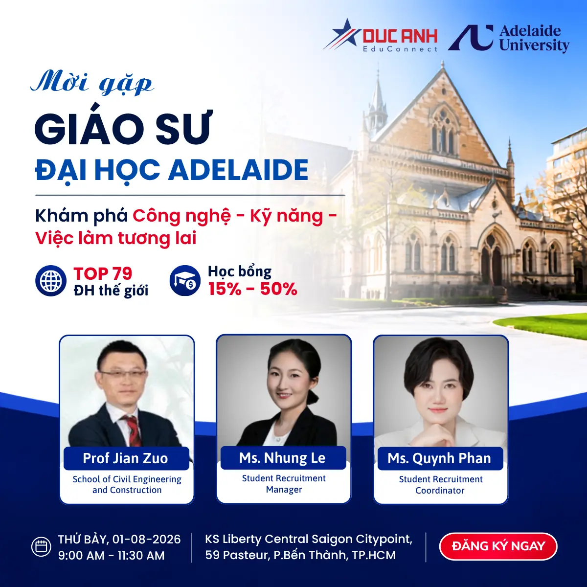 Mời gặp Giáo sư Đại học Adelaide: Khám phá công nghệ, kỹ năng và nghề nghiệp tương lai 