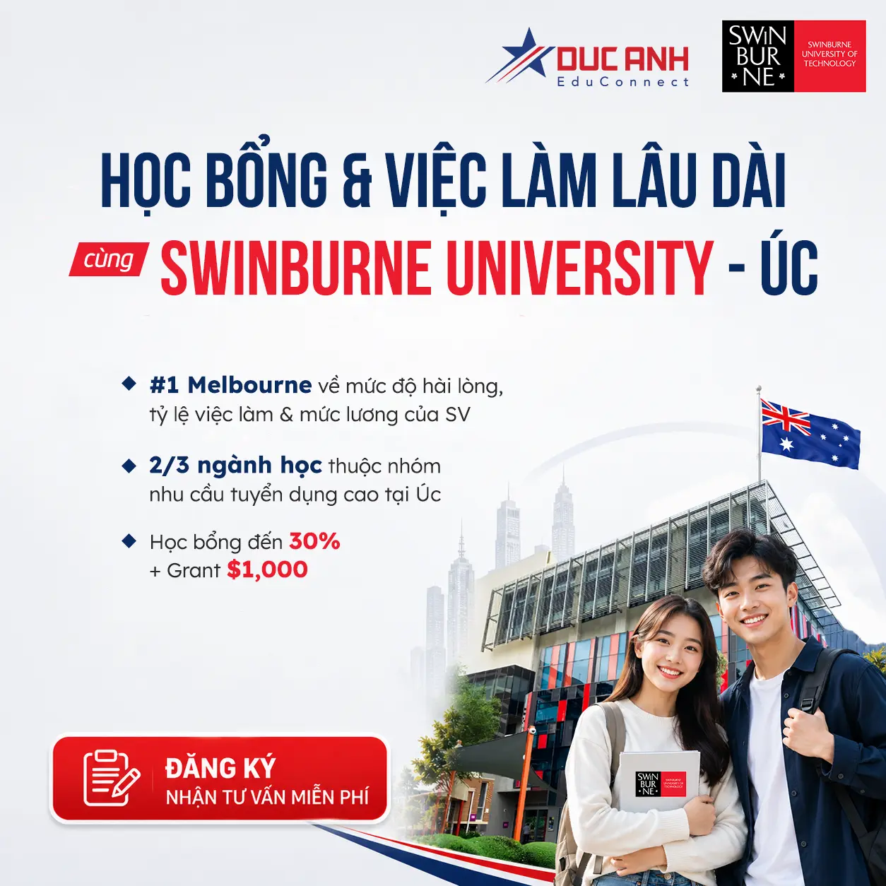 Học bổng & việc làm lâu dài cùng Swinburne University - Úc