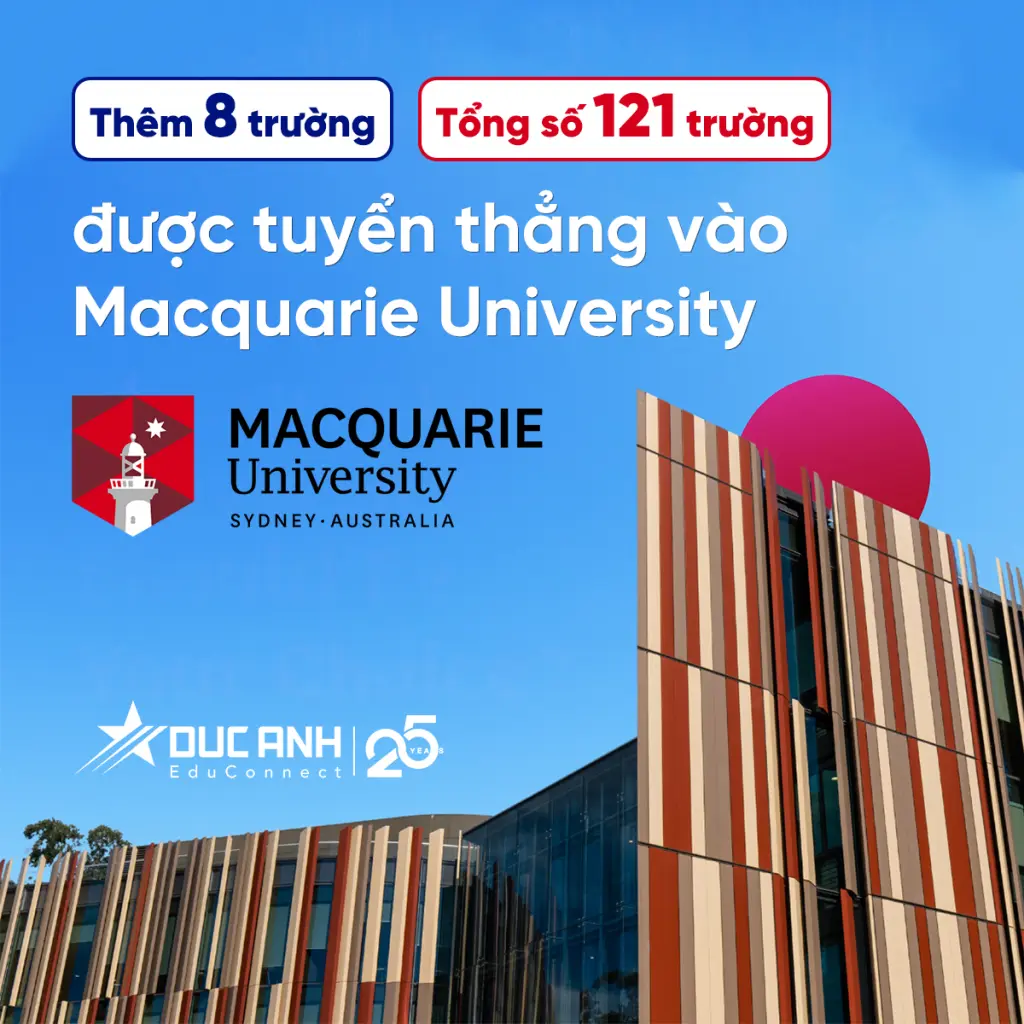 THÊM 8 TRƯỜNG ĐƯỢC TUYỂN THẲNG VÀO MACQUARIE UNI RẤT THUẬN LỢI CHO DU HỌC SINH VIỆT NAM