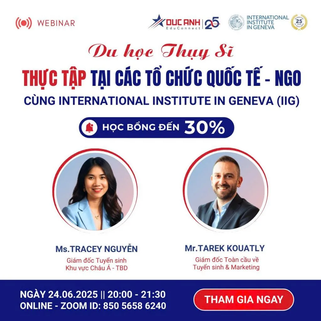 HỘI THẢO: NHỮNG NGÀNH HỌC “ĐẮT GIÁ” & THỰC TẬP TẠI NGOS TẠI HỌC VIỆN IIG THỤY SĨ