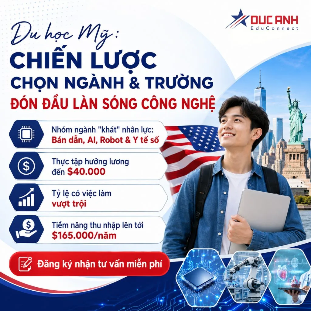 CHIẾN LƯỢC CHỌN NGÀNH VÀ TRƯỜNG TẠI MỸ: ĐÓN ĐẦU LÀN SÓNG CÔNG NGHỆ