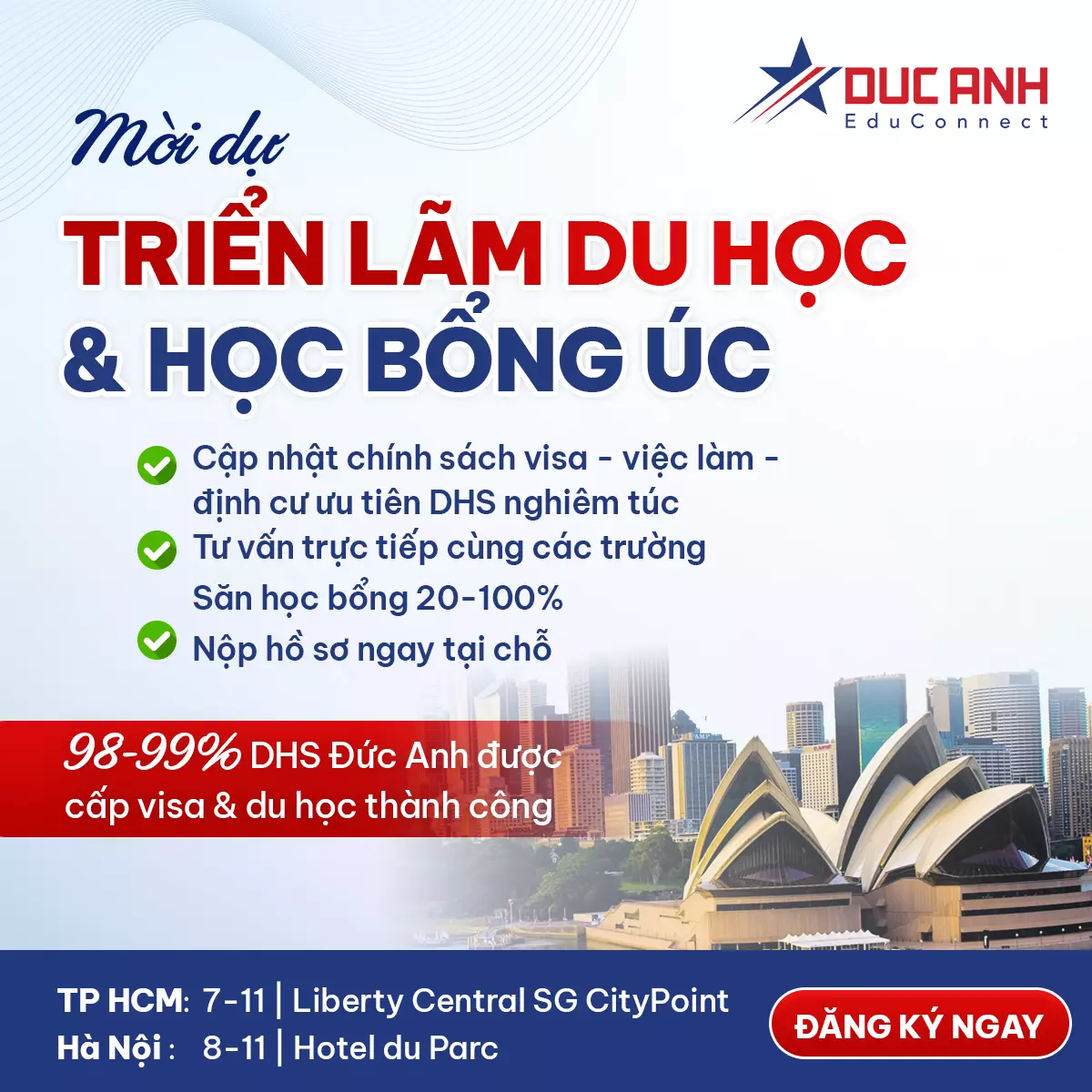 Mời dự: TRIỂN LÃM DU HỌC & HỌC BỔNG ÚC Đón đầu cơ hội Học bổng - Việc làm - Định cư trong hoàn cảnh mới!