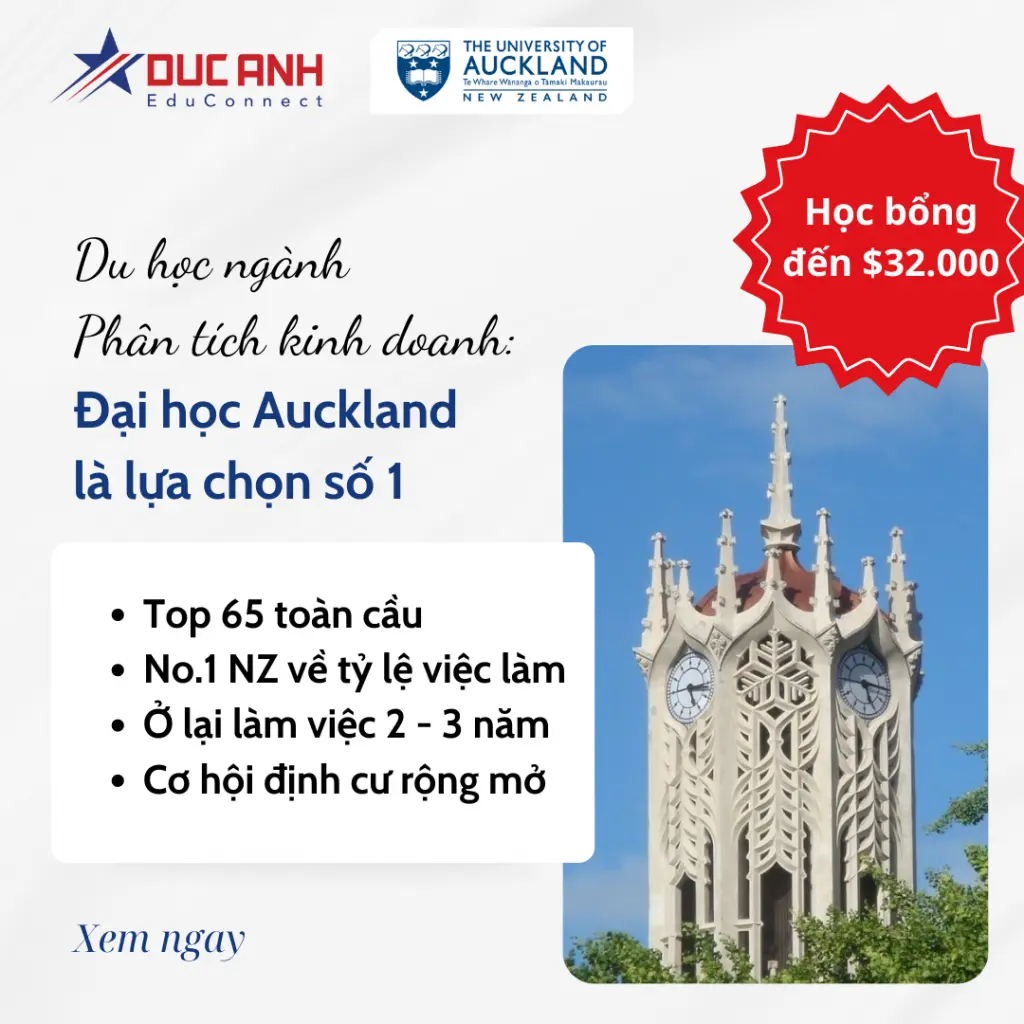DU HỌC NGÀNH PHÂN TÍCH KINH DOANH: ĐẠI HỌC AUCKLAND LÀ LỰA CHỌN SỐ 1
