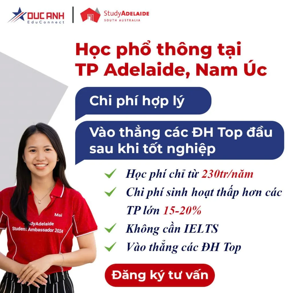 HỌC PHỔ THÔNG TẠI ADELAIDE, NAM ÚC: CHI PHÍ HỢP LÝ – VÀO THẲNG CÁC ĐH TOP ĐẦU SAU KHI TỐT NGHIỆP