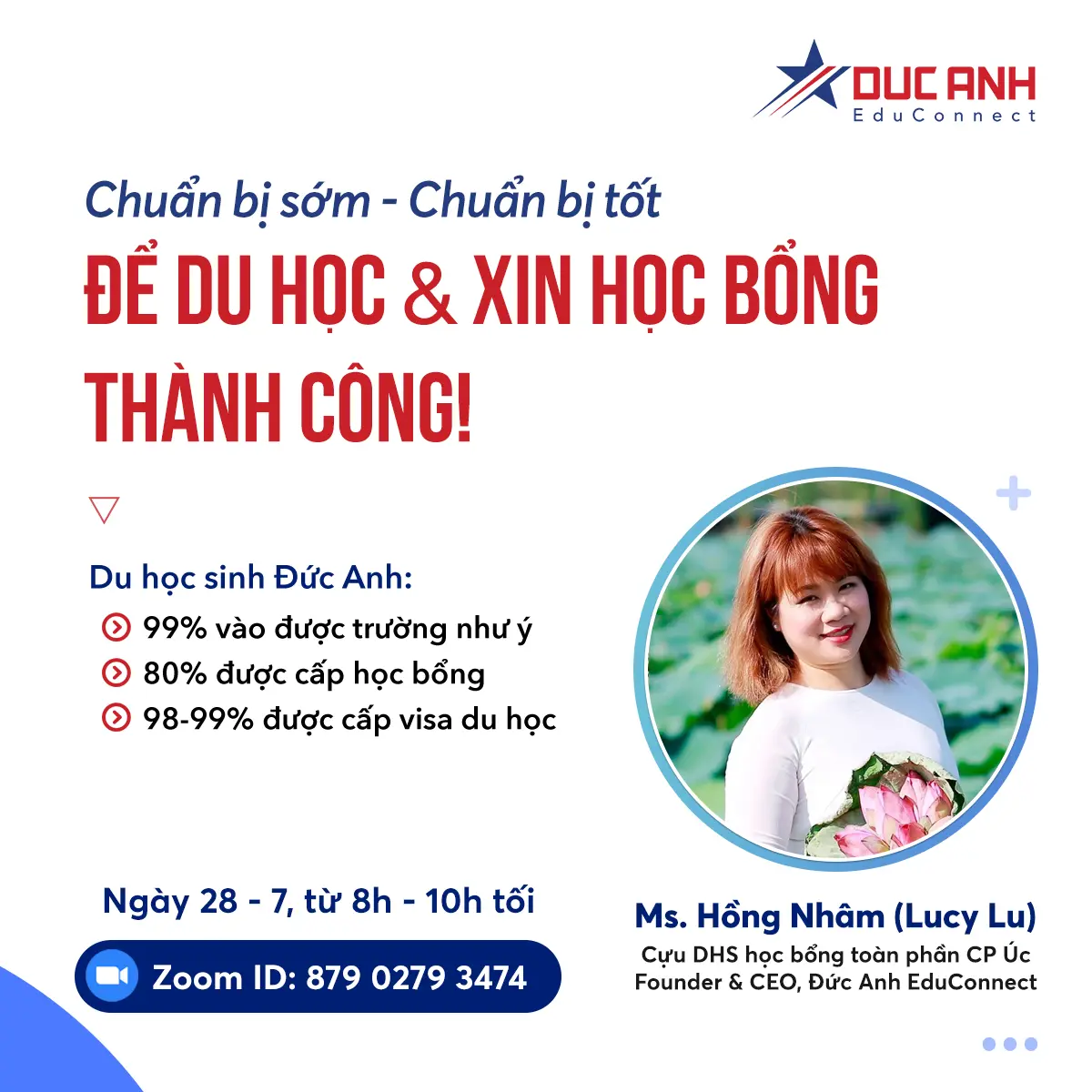 Chuẩn bị sớm- chuẩn bị tốt để du học & xin học bổng thành công Hướng dẫn online bởi cô Hồng Nhâm