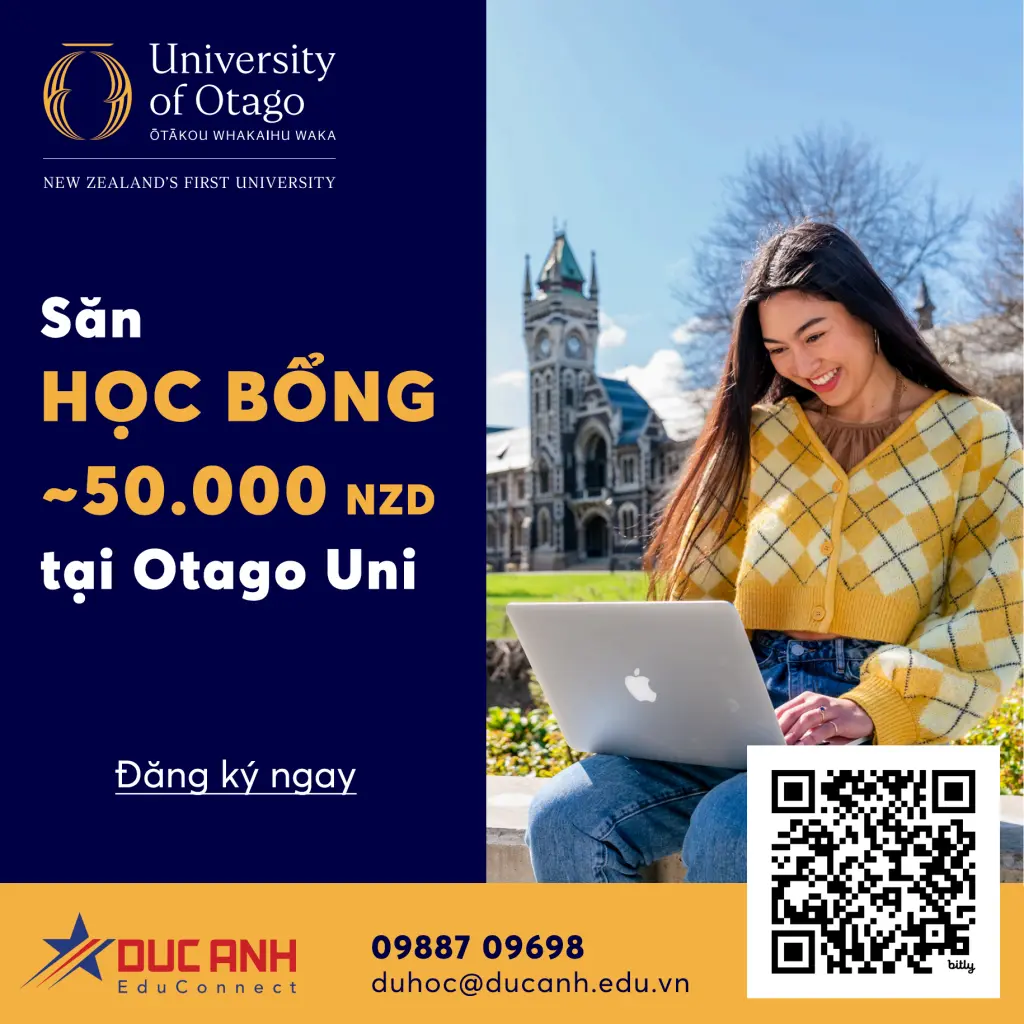 SĂN NGAY HỌC BỔNG ĐẾN 50.000 NZD TỪ ĐẠI HỌC OTAGO, NEW ZEALAND