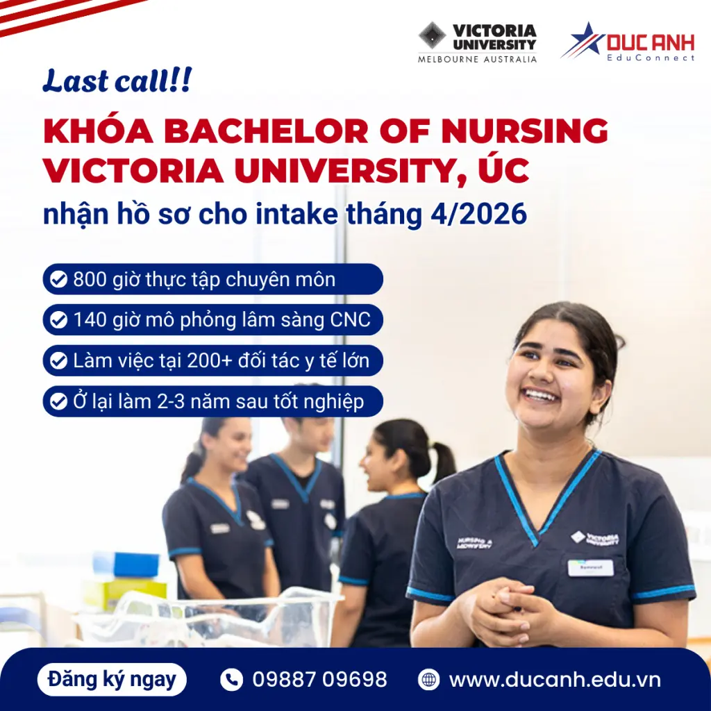 LAST CALL: KHÓA BACHELOR OF NURSING CỦA VICTORIA UNIVERSITY MỞ THÊM SLOTS CHO INTAKE THÁNG 4/2026
