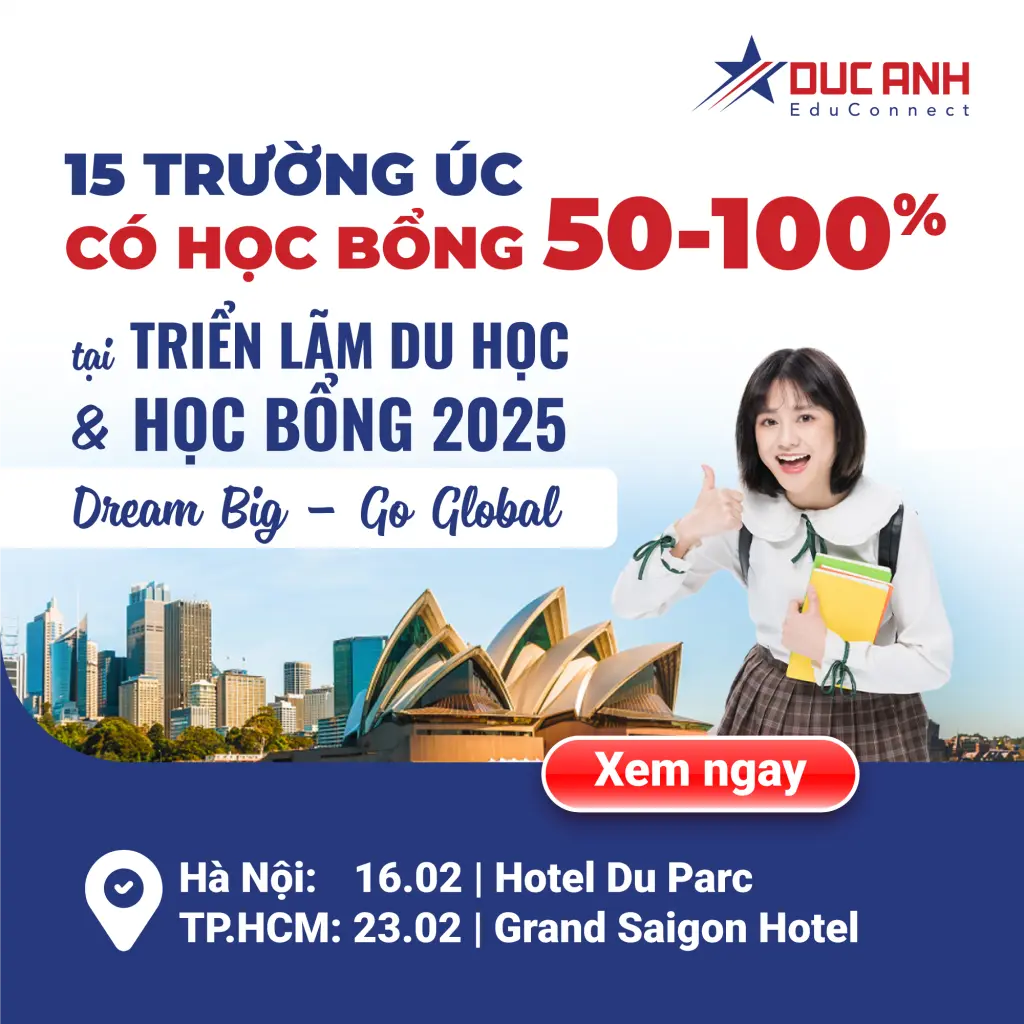 TRỰC TIẾP SĂN HỌC BỔNG 50% – 100% CÁC TRƯỜNG ÚC