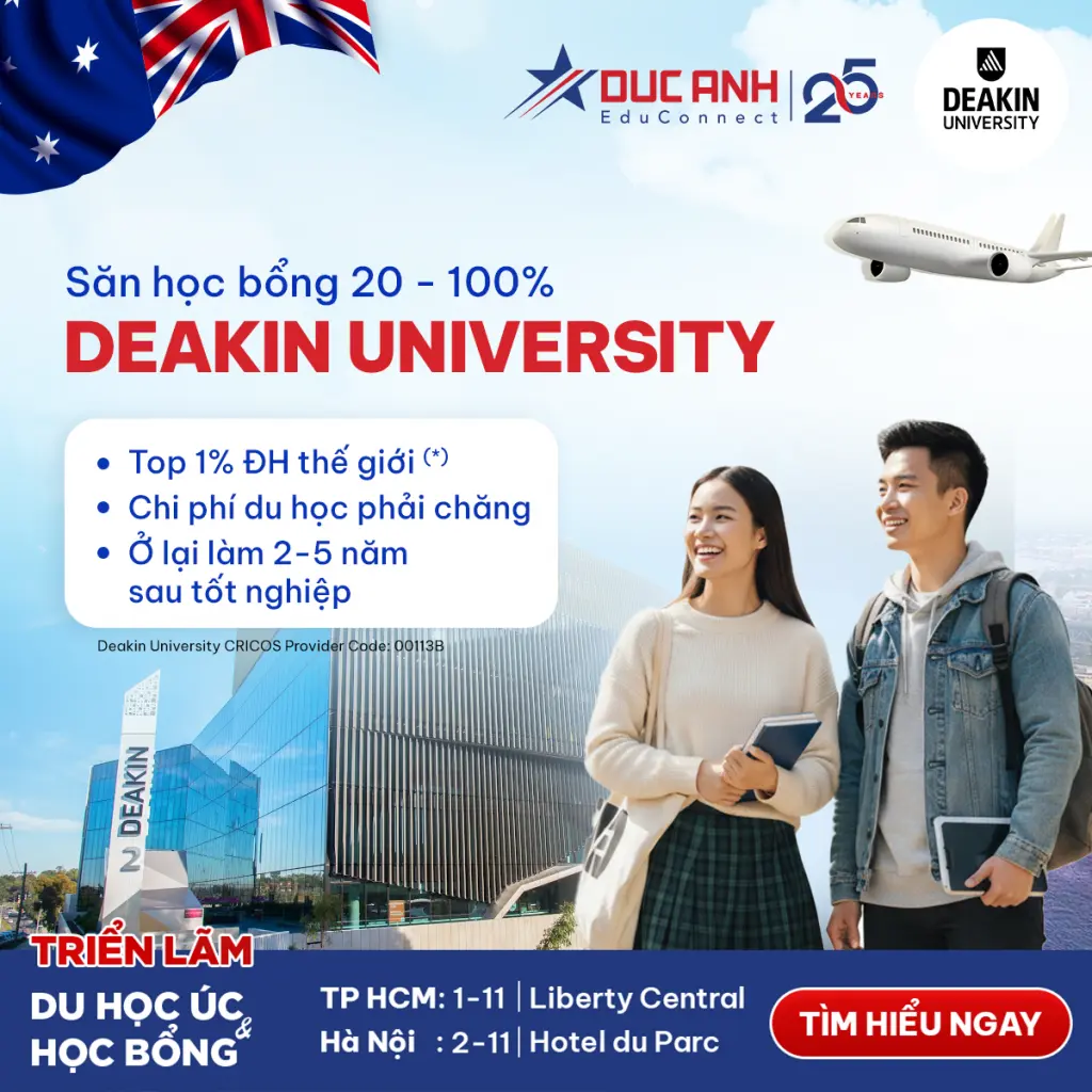 SĂN HỌC BỔNG 20% – 100% TỪ DEAKIN UNI TẠI TRIỂN LÃM DU HỌC ÚC 2026